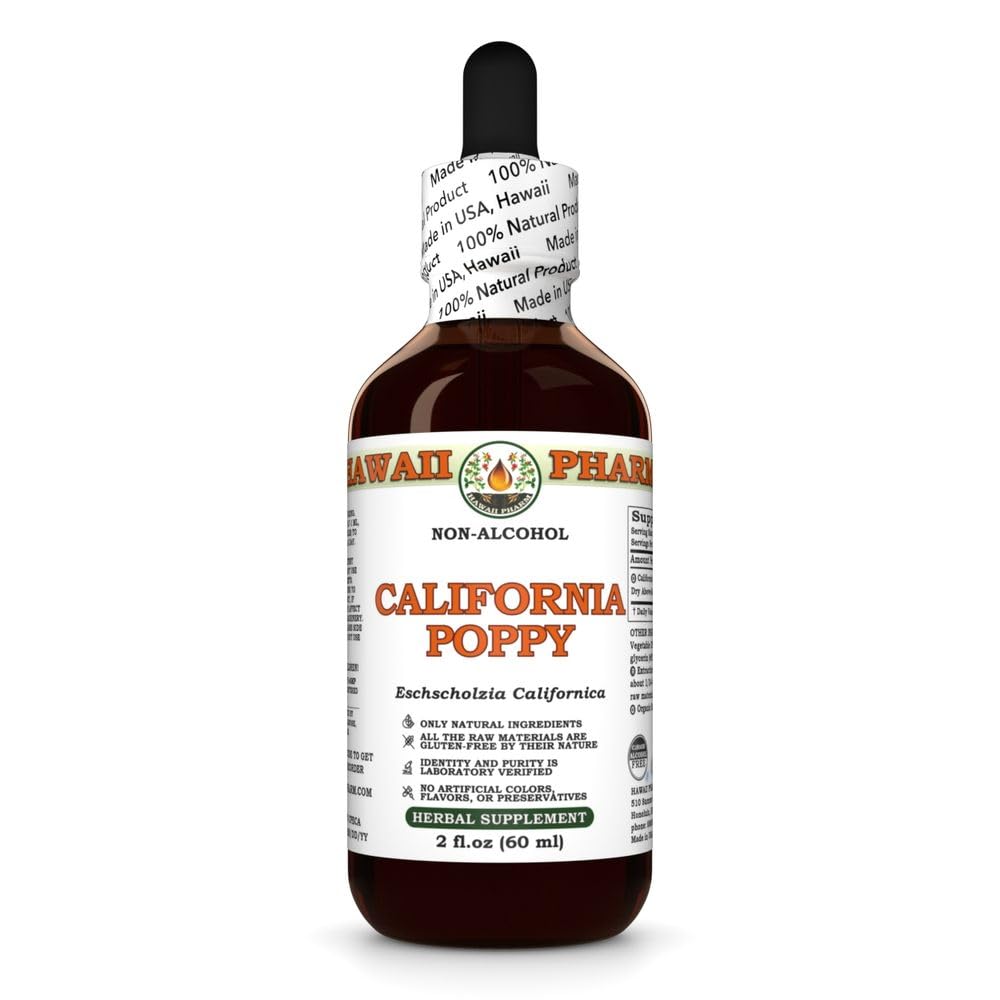Hawaii Pharm frasco delantero mostrando etiqueta y formato 2 fl.oz, práctico