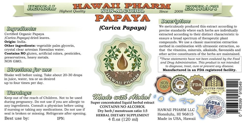 Hawaii Pharm primer plano de la textura del glicerito de papaya, muestra densidad y pureza