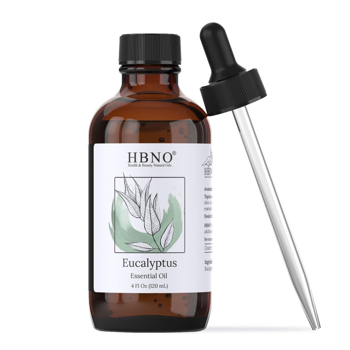 HBNO botella frontal ámbar con etiqueta clara y protección UV