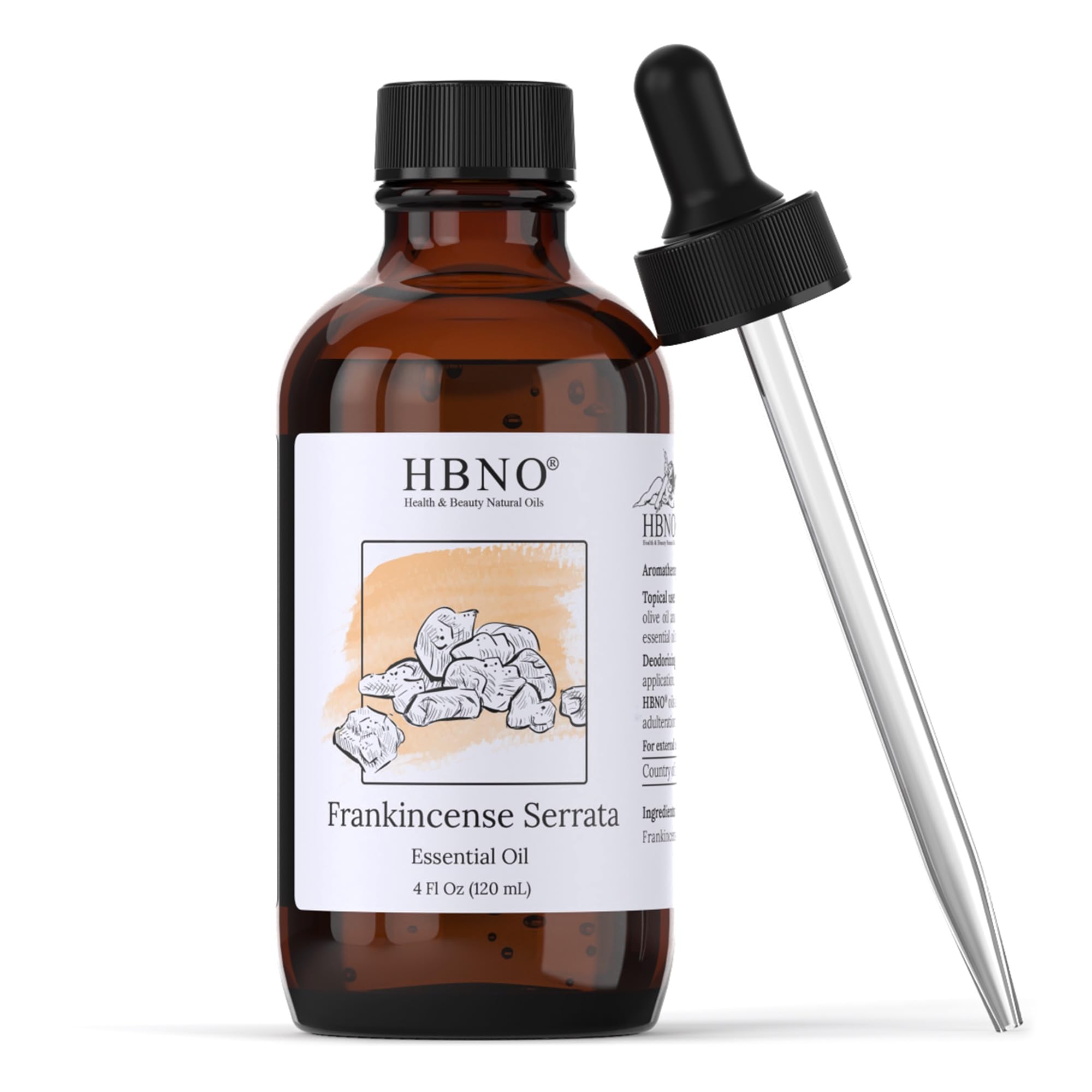 HBNO frasco frontal de incienso Serrata mostrando presentación profesional y volumen