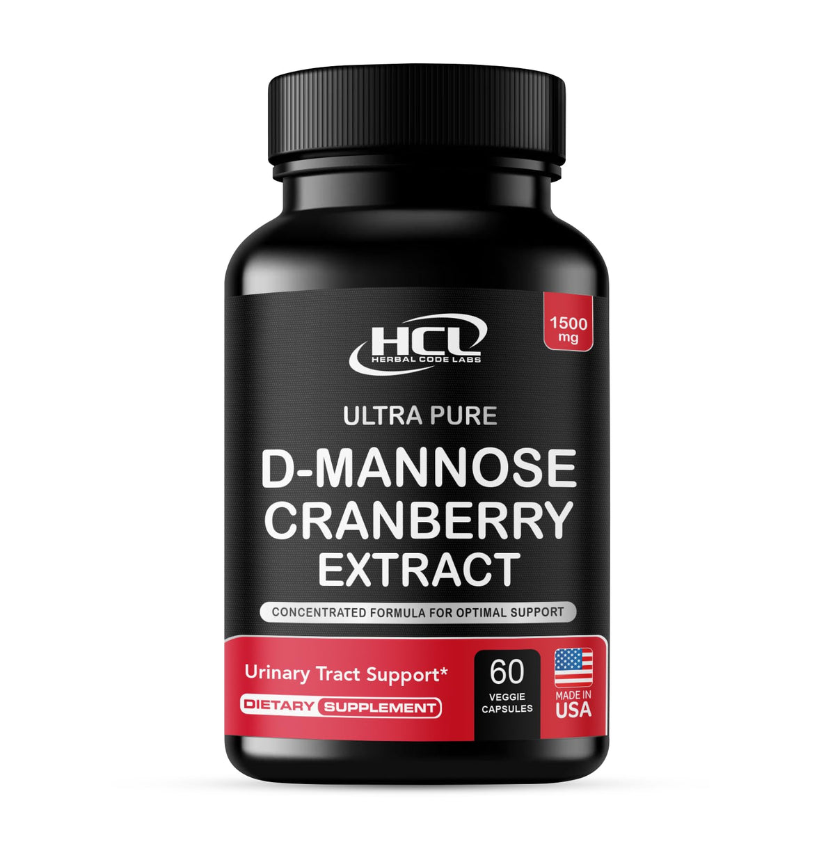 HCL HERBAL CODE LABS envase frontal y beneficios claros