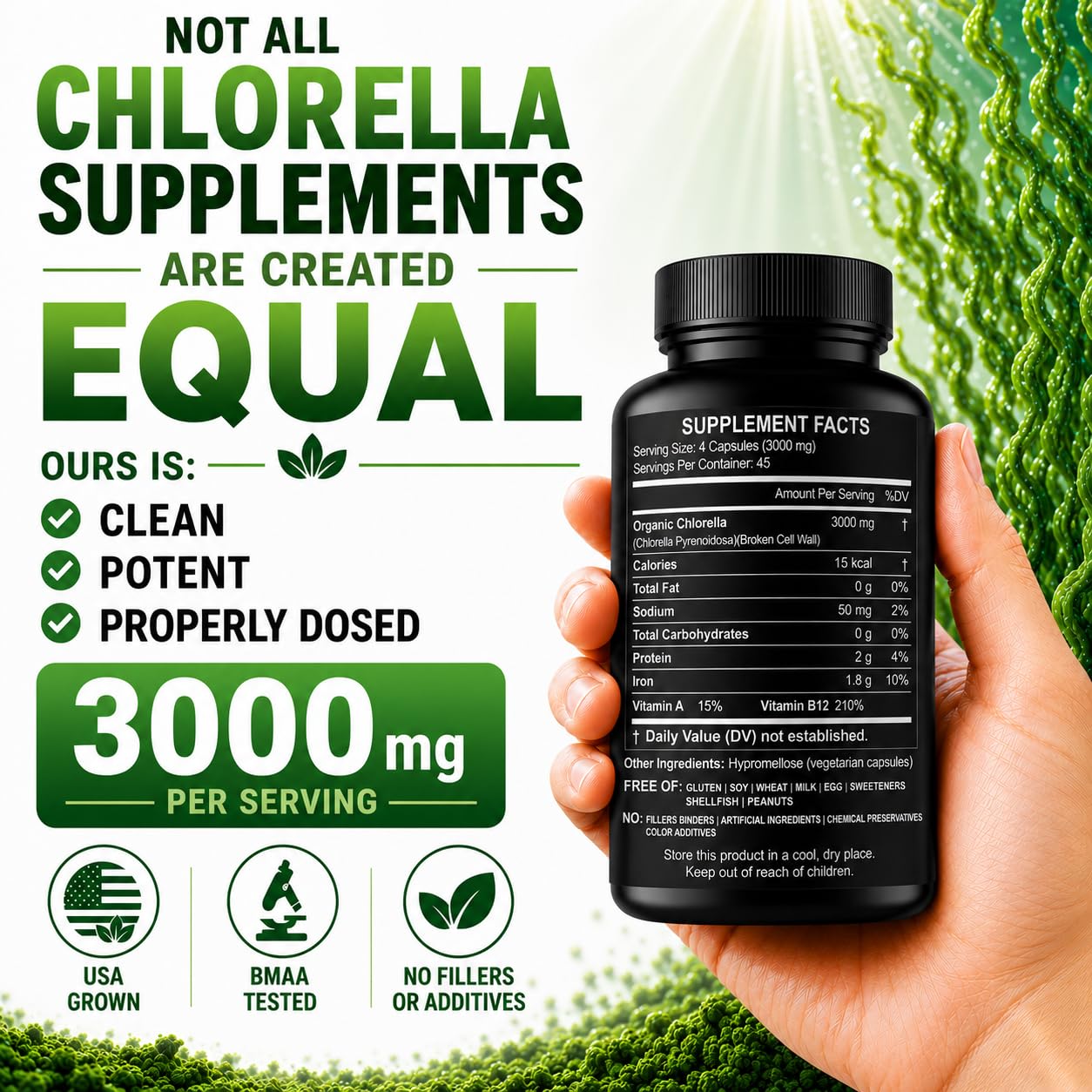 HCL HERBAL CODE LABS cápsulas en mano, fácil de tomar y dosificar