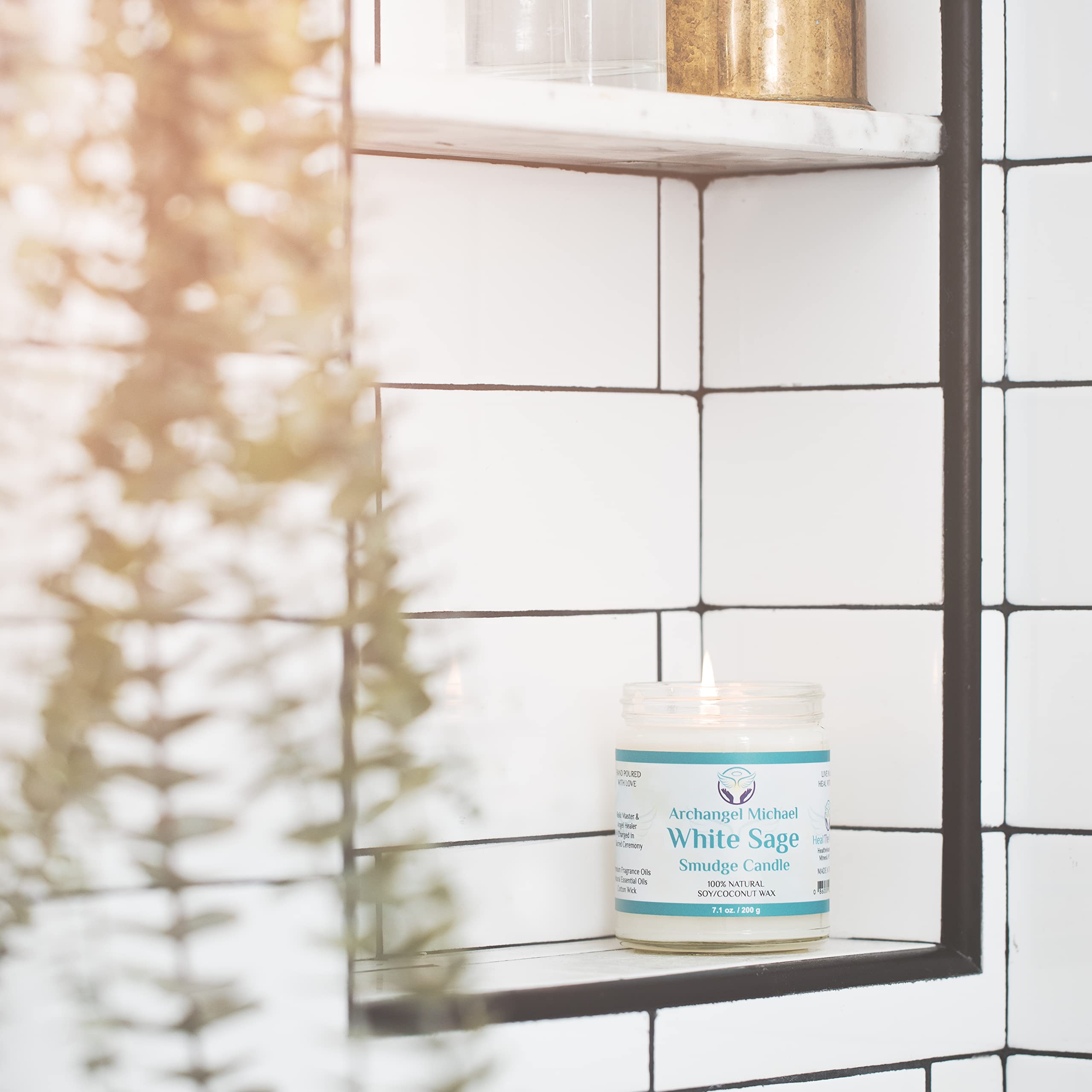 Heal The Masses etiqueta con ingredientes y fragancia de salvia blanca