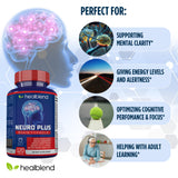 healblend botella abierta con cápsulas visibles para facilidad de uso