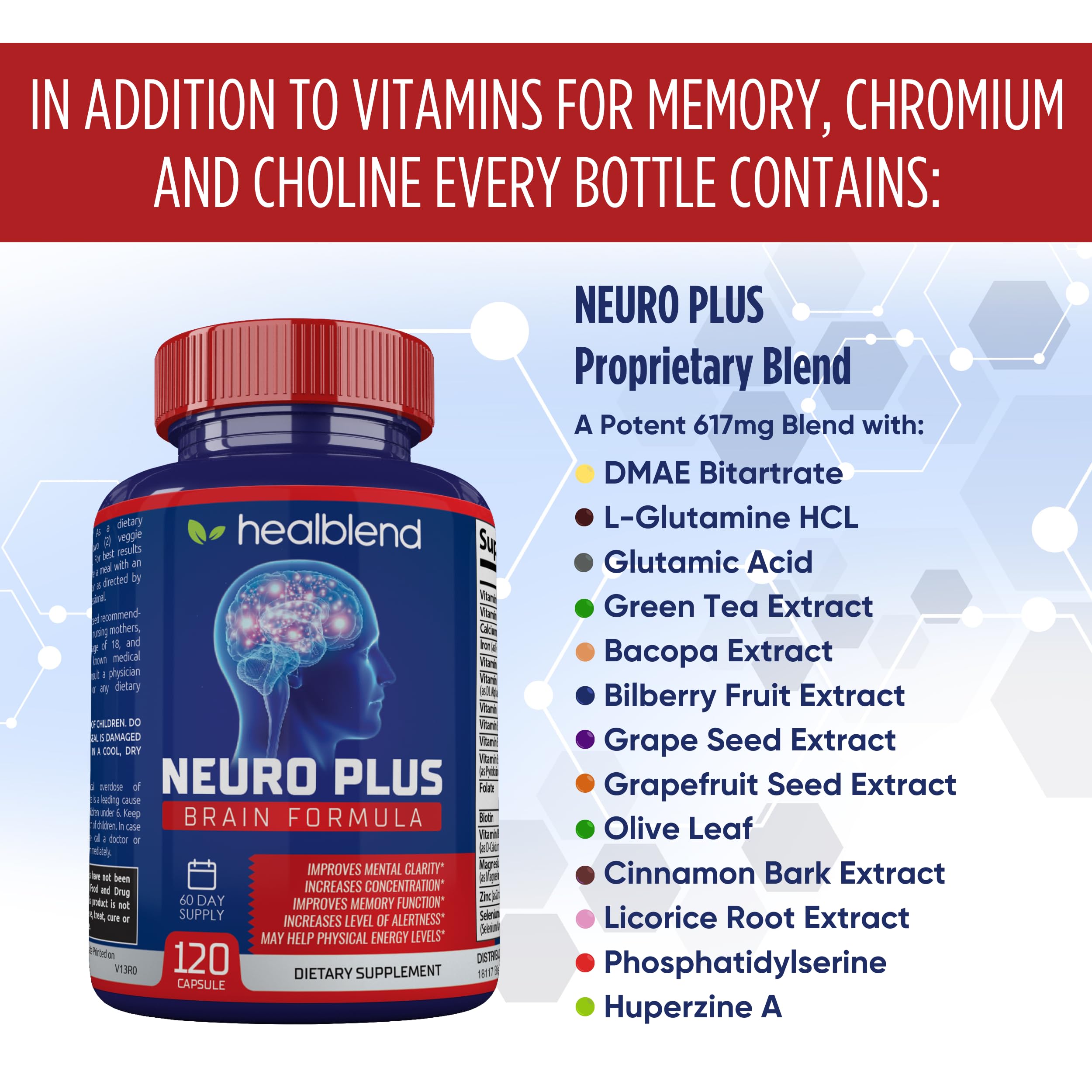 healblend mano sosteniendo la botella para visualizar tamaño real