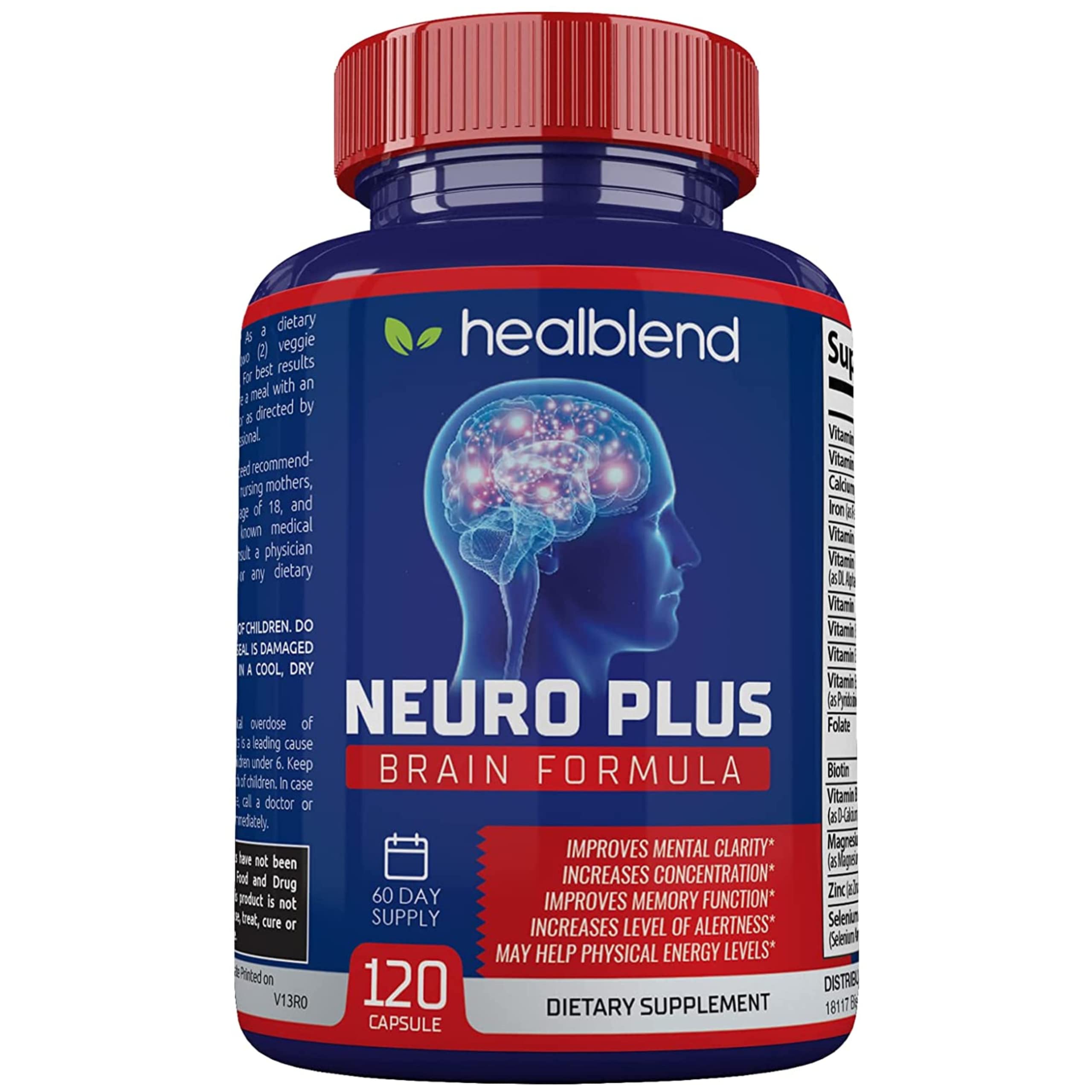 healblend empaque frontal mostrando la marca y beneficios de enfoque