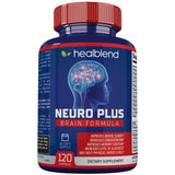 healblend empaque frontal mostrando la marca y beneficios de enfoque