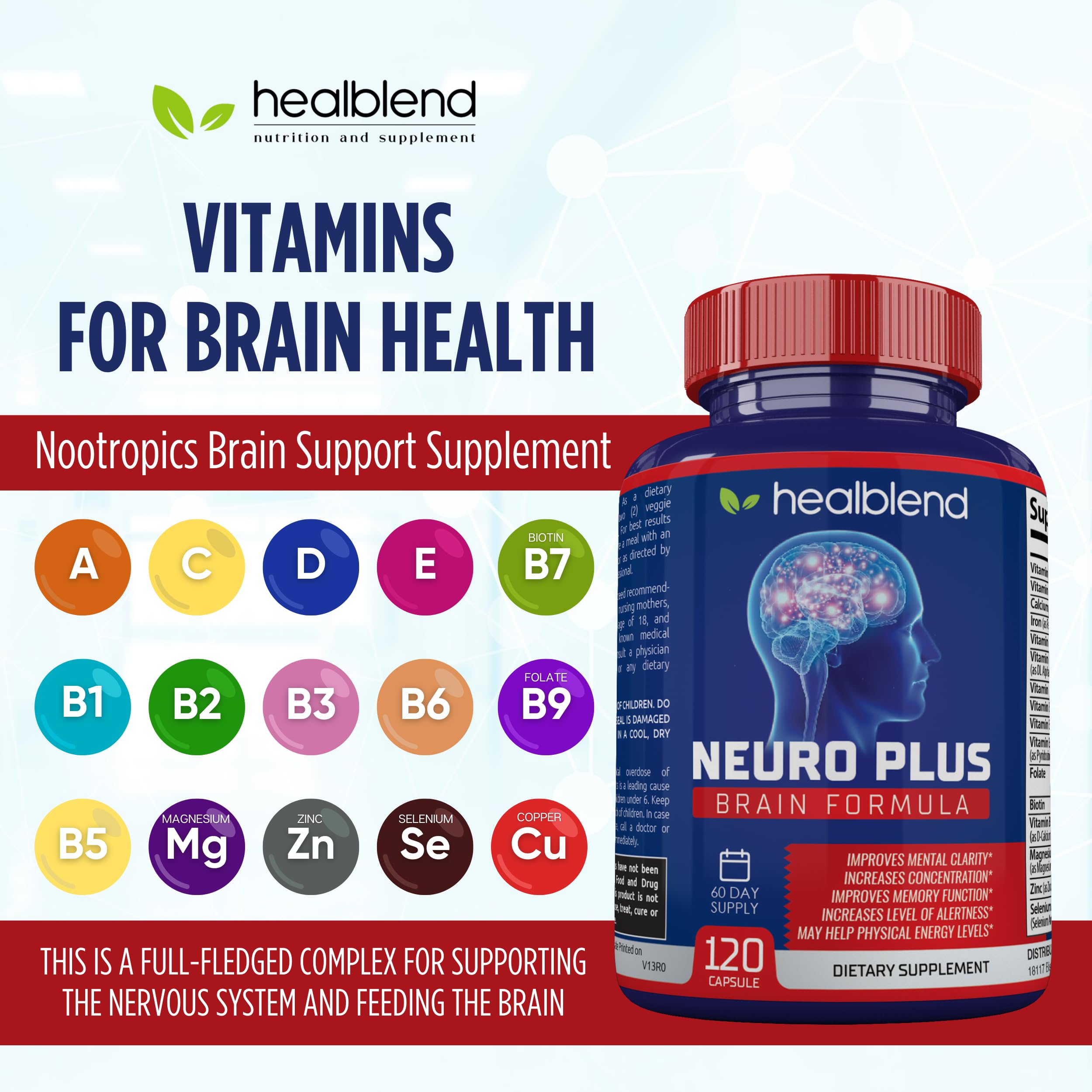 healblend suplemento en escritorio durante sesión de estudio para concentración