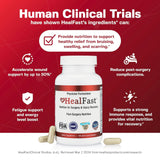 HealFast pastillas en mano para comparar tamaño y dosificación práctica