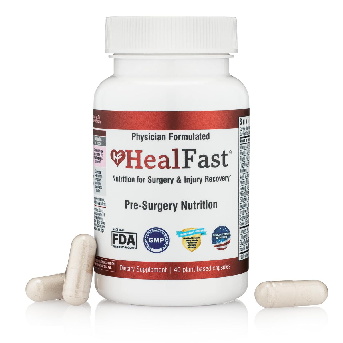 HealFast frente del envase mostrando presentación segura y profesional