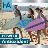 Healing Awakening estilo de vida en playa, suplemento para piel y protección antioxidante