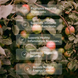 Healing Leaves etiqueta con certificaciones Regenerative Organic y confianza