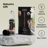 Healing Solutions roll-on en mano aplicándose en muñeca, uso rápido y discreto