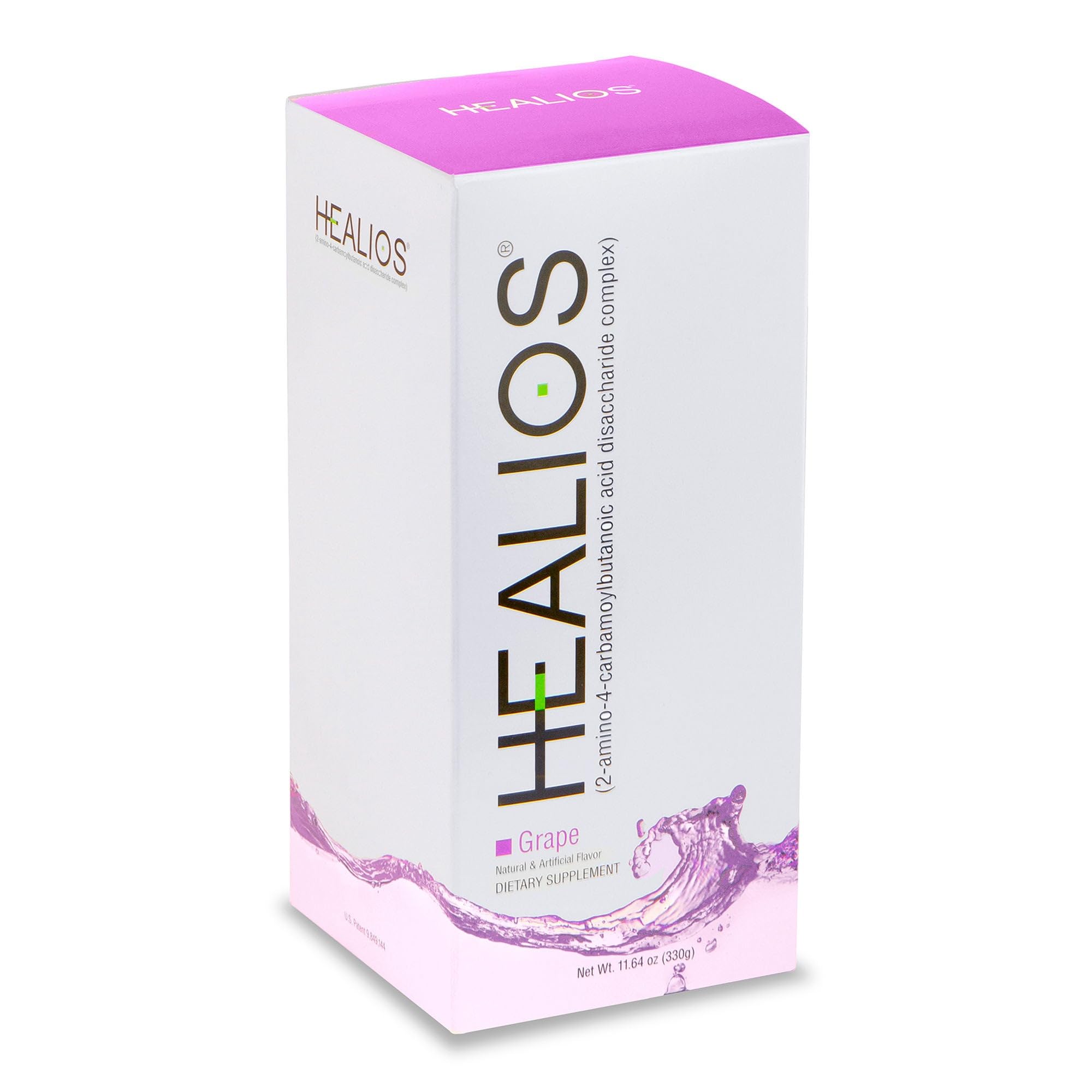 Healios textura del polvo en primer plano, mezcla fácil y soluble