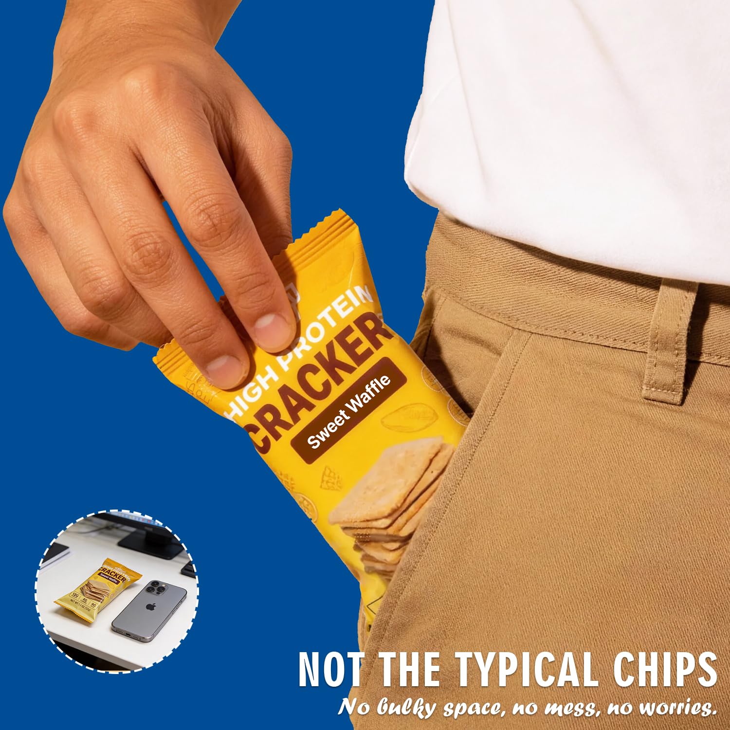 Healspot crackers con salsa y toppings demostrando resistencia al untado