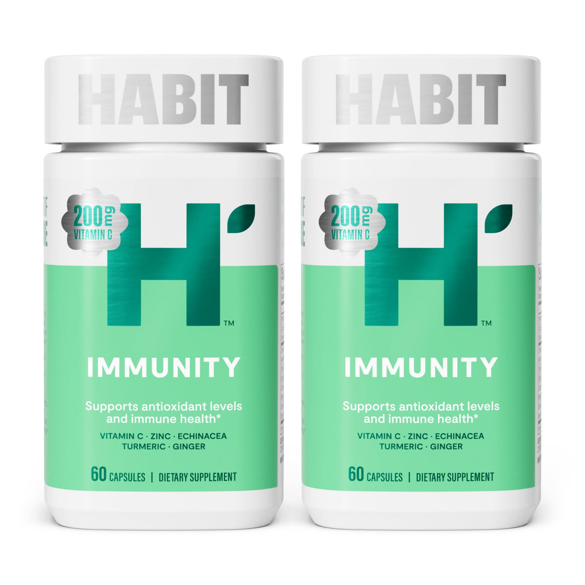 Health By Habit frente del envase Immunity mostrando la etiqueta clara y beneficios