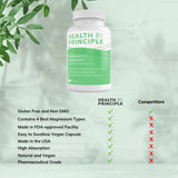 Health by Principle cápsula en mano mostrando tamaño y facilidad de uso