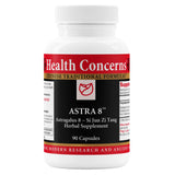 Health Concerns Astra 8 vista frontal del frasco con cápsulas y diseño claro