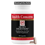 Health Concerns frasco Quiet Digestion frente mostrando 90 cápsulas, apoyo digestivo