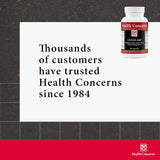 Health Concerns frasco junto a regla para comparar tamaño y cantidad