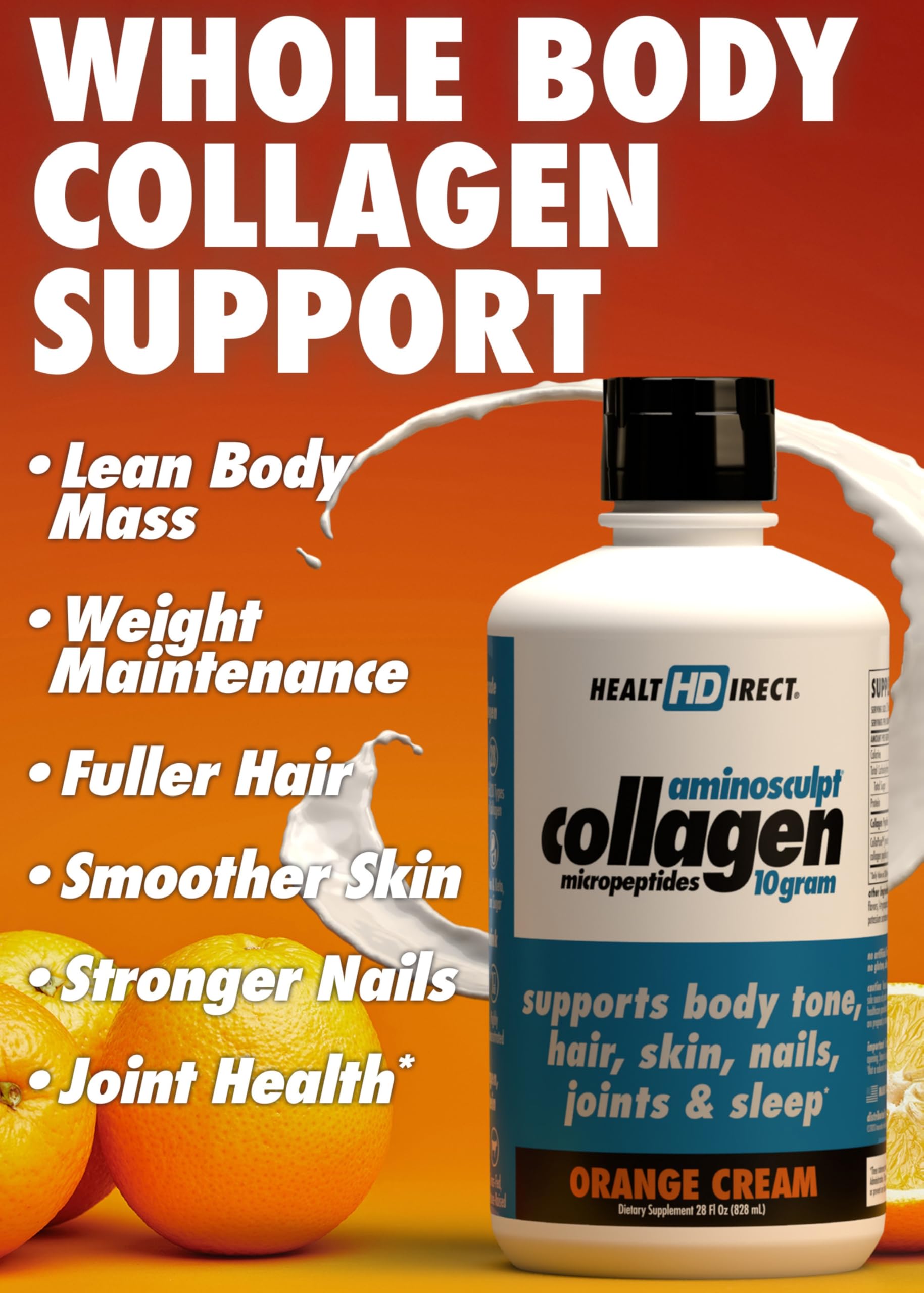 HEALTH DIRECT textura del colágeno líquido resaltando su aspecto suave y fácil absorción