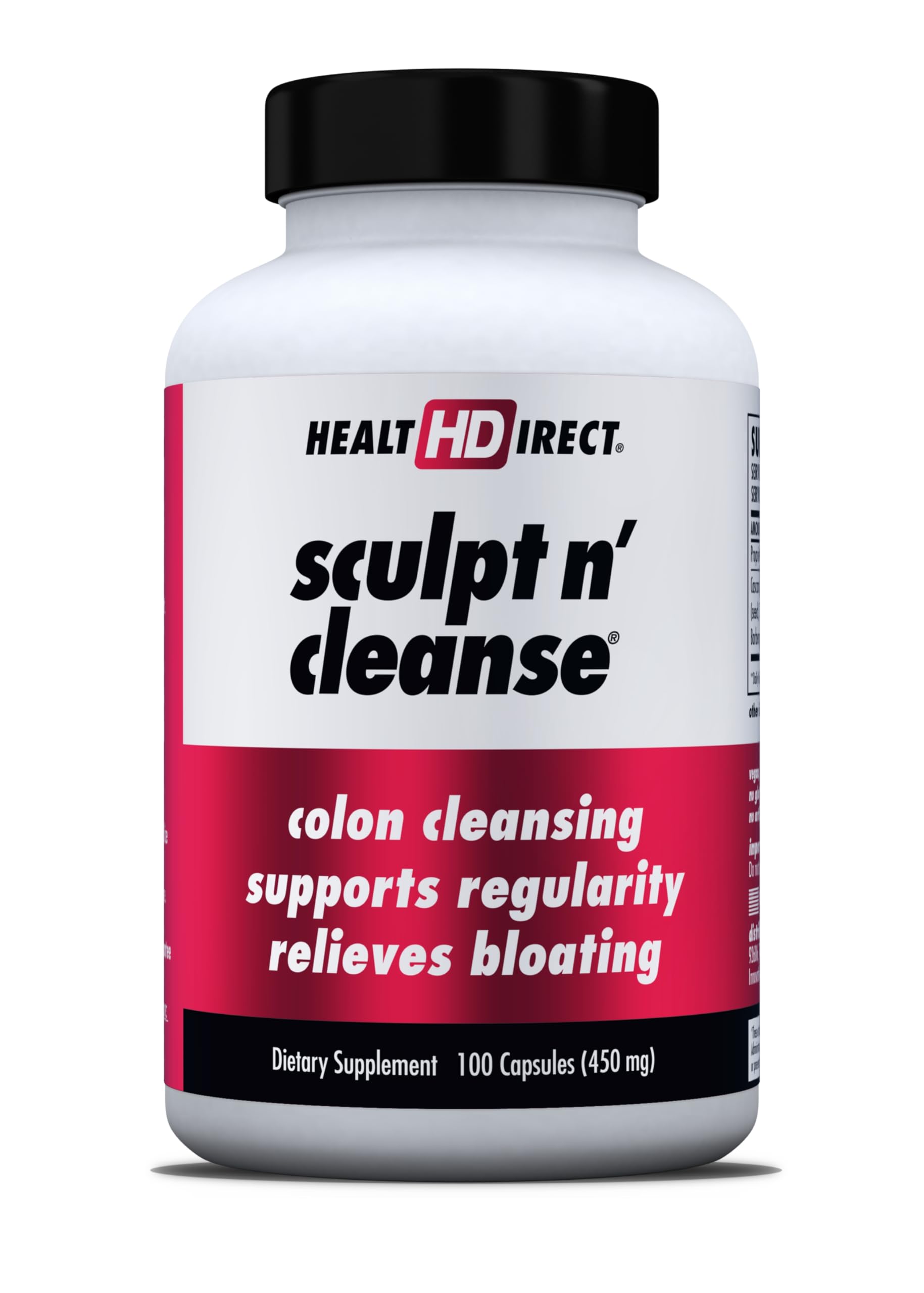HEALTH DIRECT botella frontal de Sculpt n' Cleanse mostrando etiquetado y beneficio de limpieza