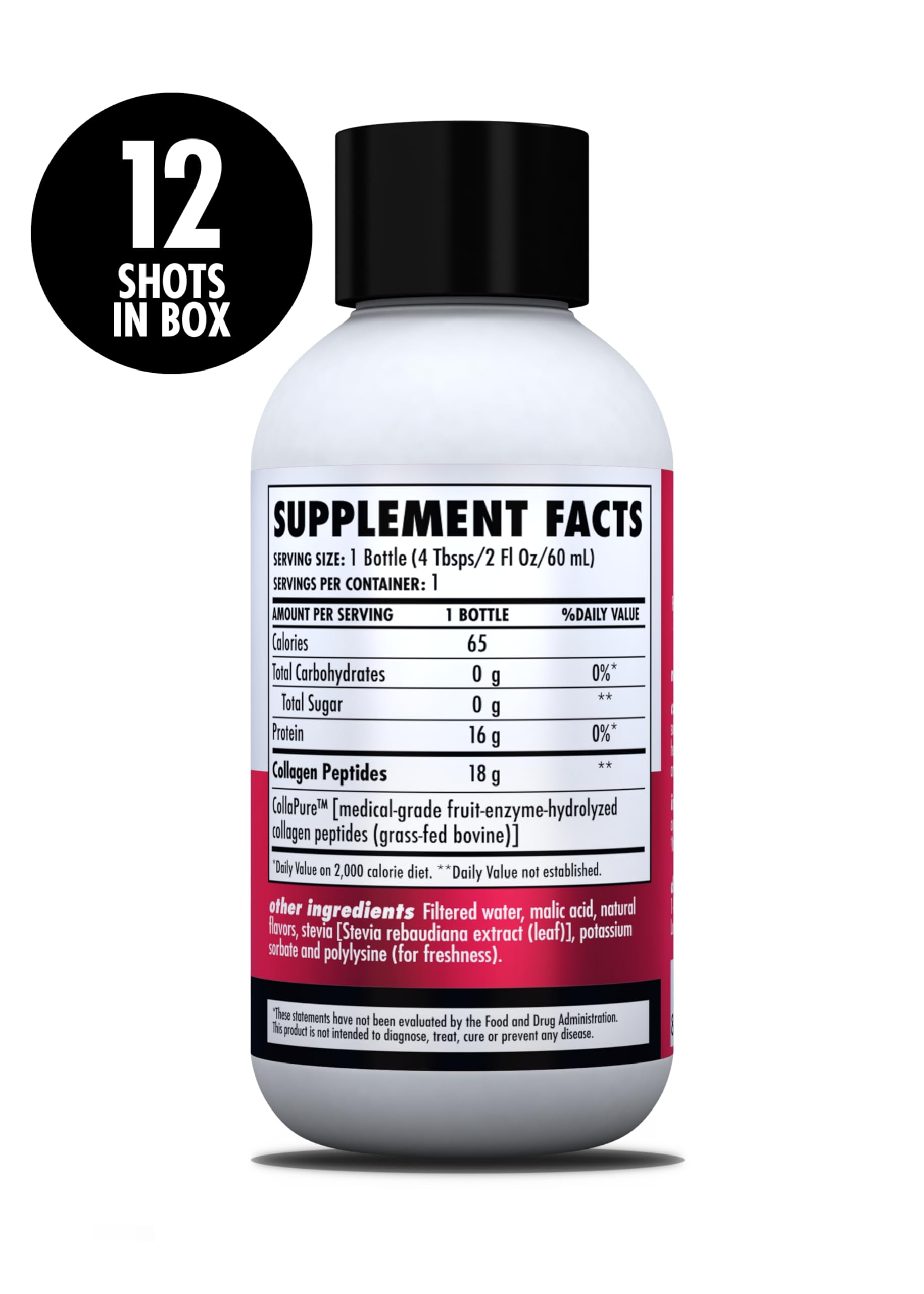 Health Direct comparación de tamaño del shot de 1 oz para dosis controlada y portable