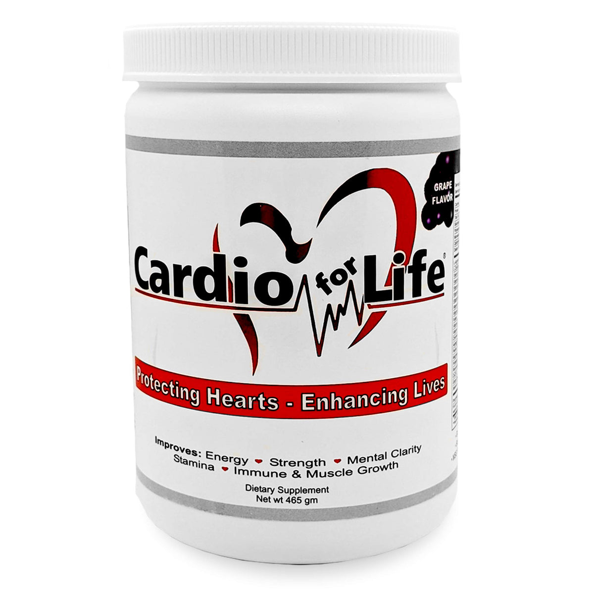 Health Guardian envase CardioForLife frente mostrando 16 oz y sabor uva