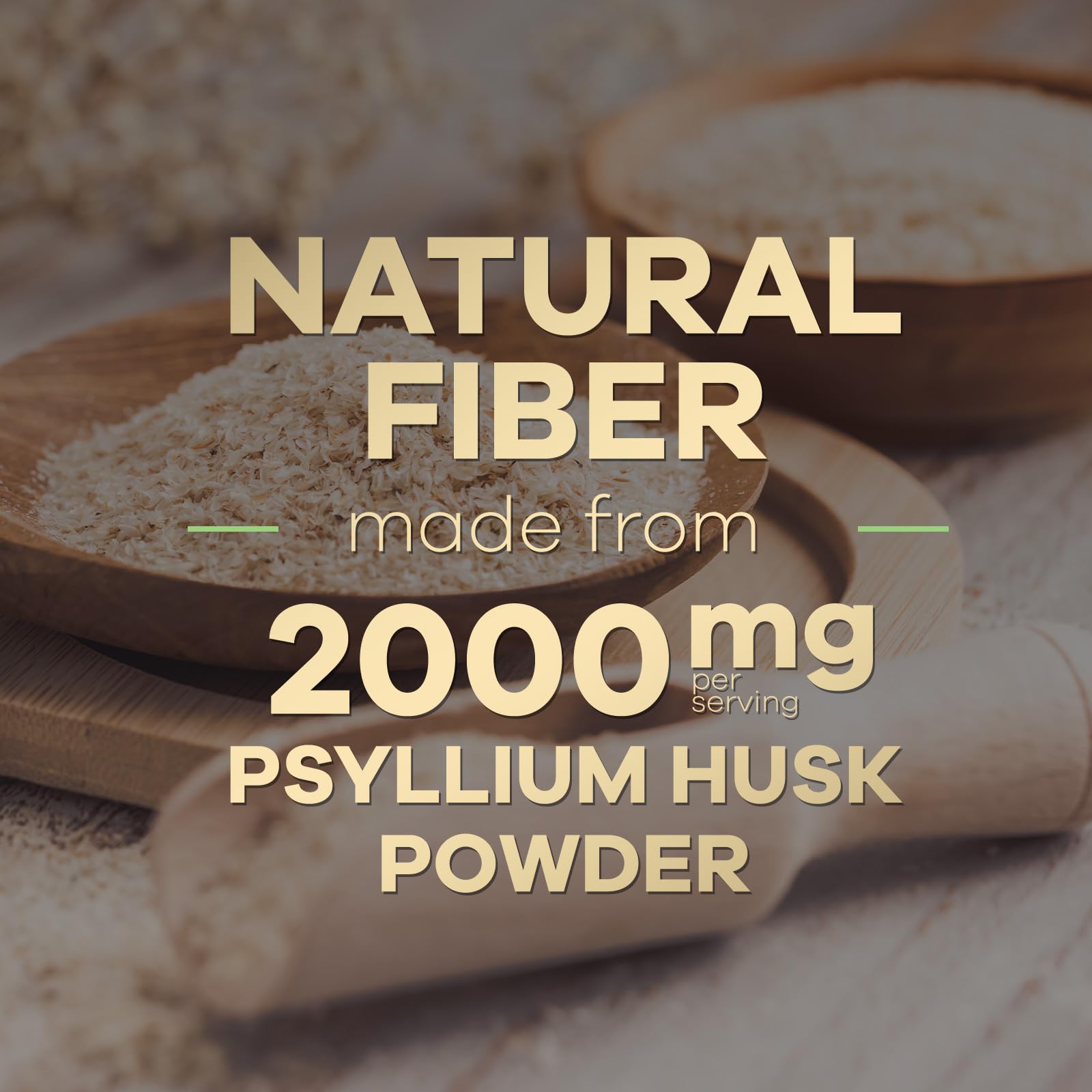Health Nutrition Naturals closeup de ingredientes resaltando psyllium husk puro