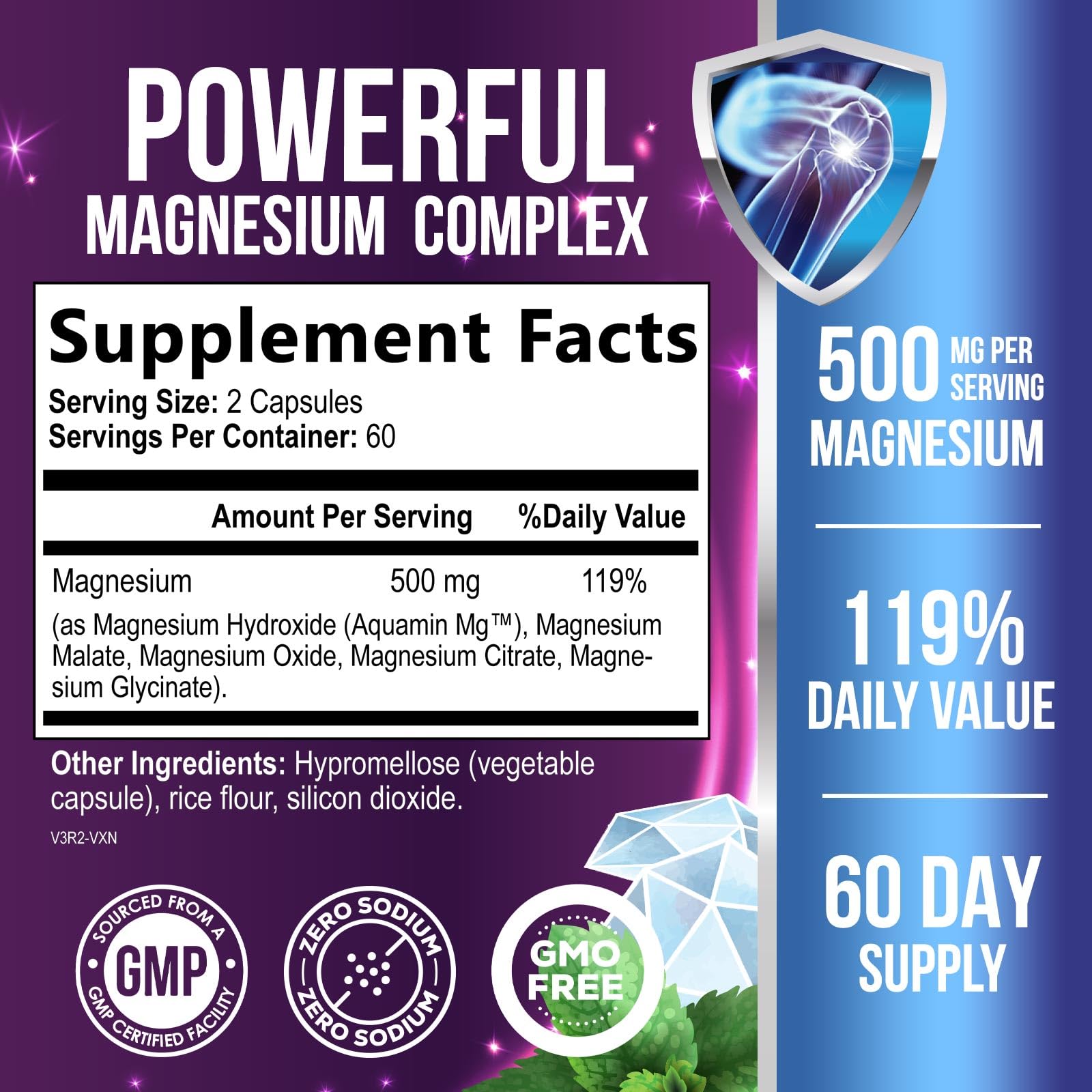 Health Nutrition Naturals cápsulas en mano para visualizar dosificación fácil