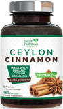 Health Nutrition Naturals botella frontal de Ceylon Cinnamon para apoyo diario
