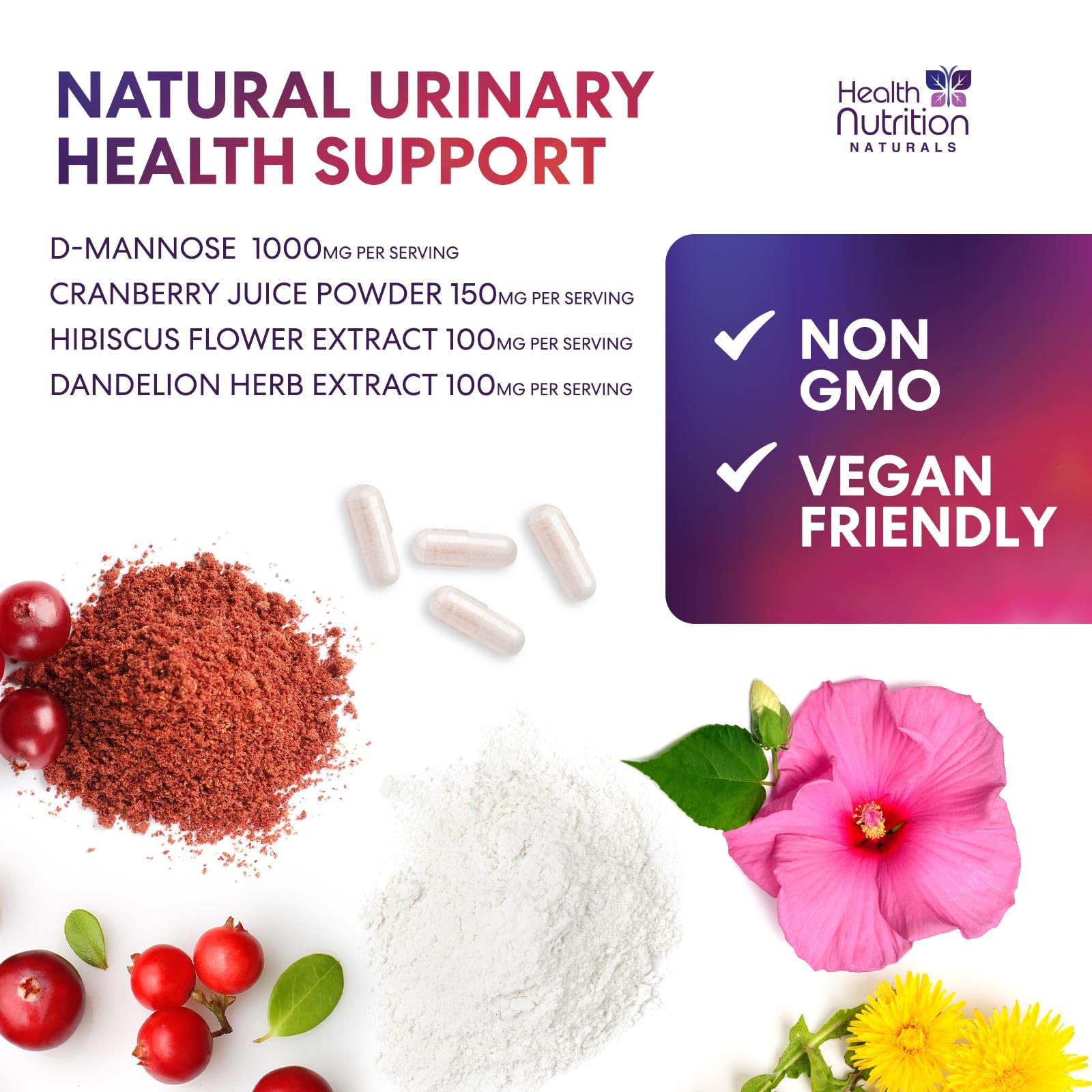 Health Nutrition Naturals comparación de tamaño del frasco junto a objetos cotidianos