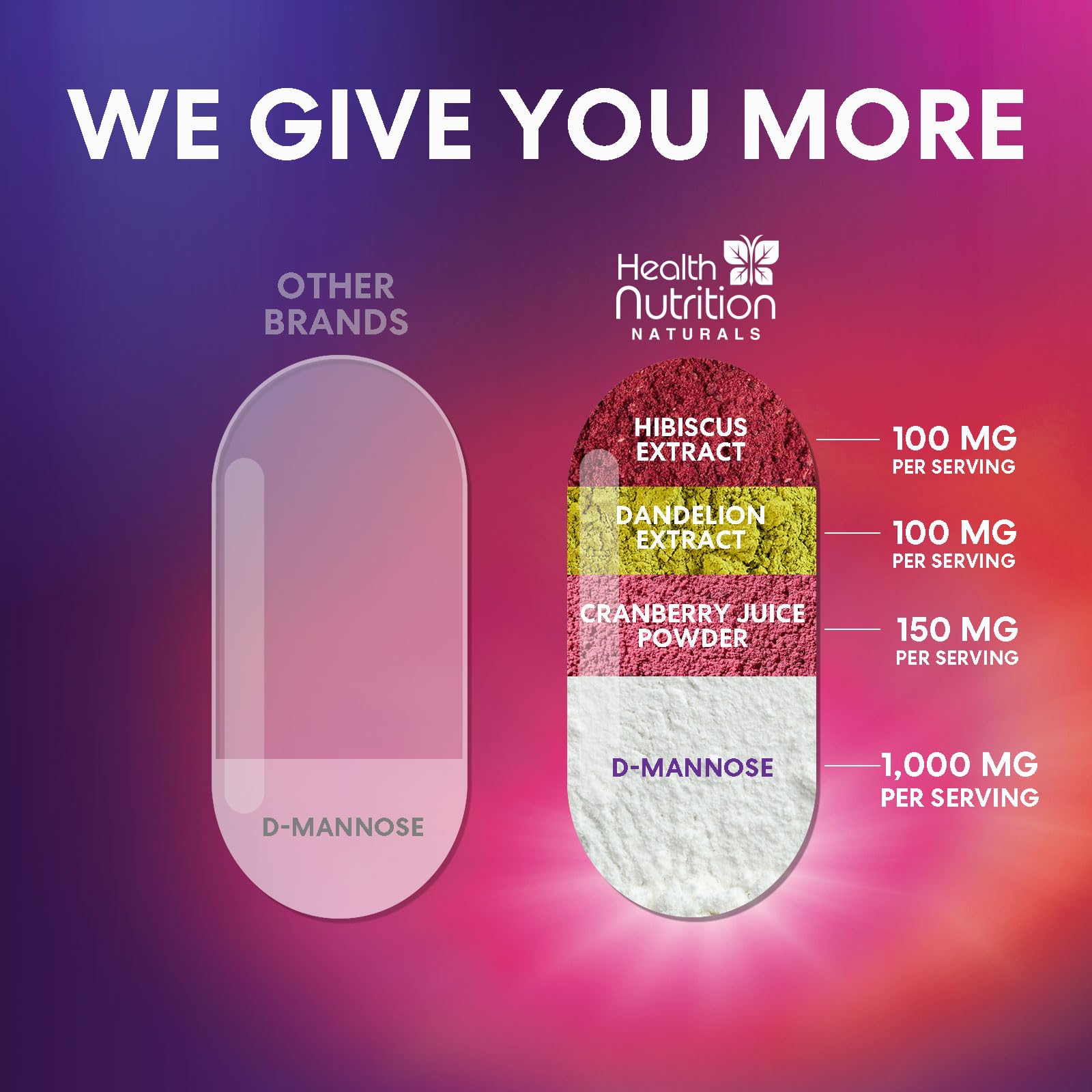 Health Nutrition Naturals etiqueta nutricional mostrando información de ingredientes clave