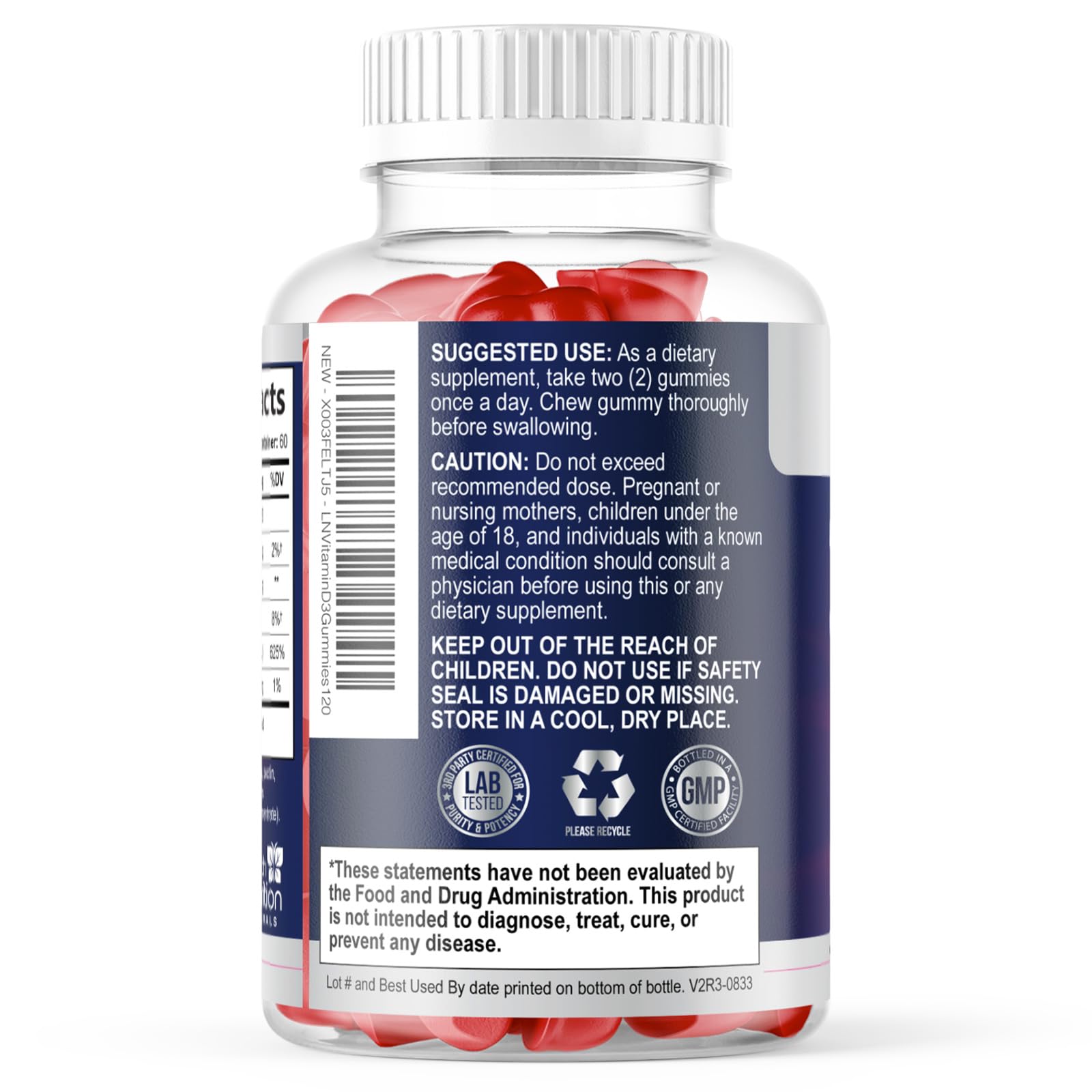Health Nutrition Naturals gomitas junto a frambuesas naturales para sugerir sabor