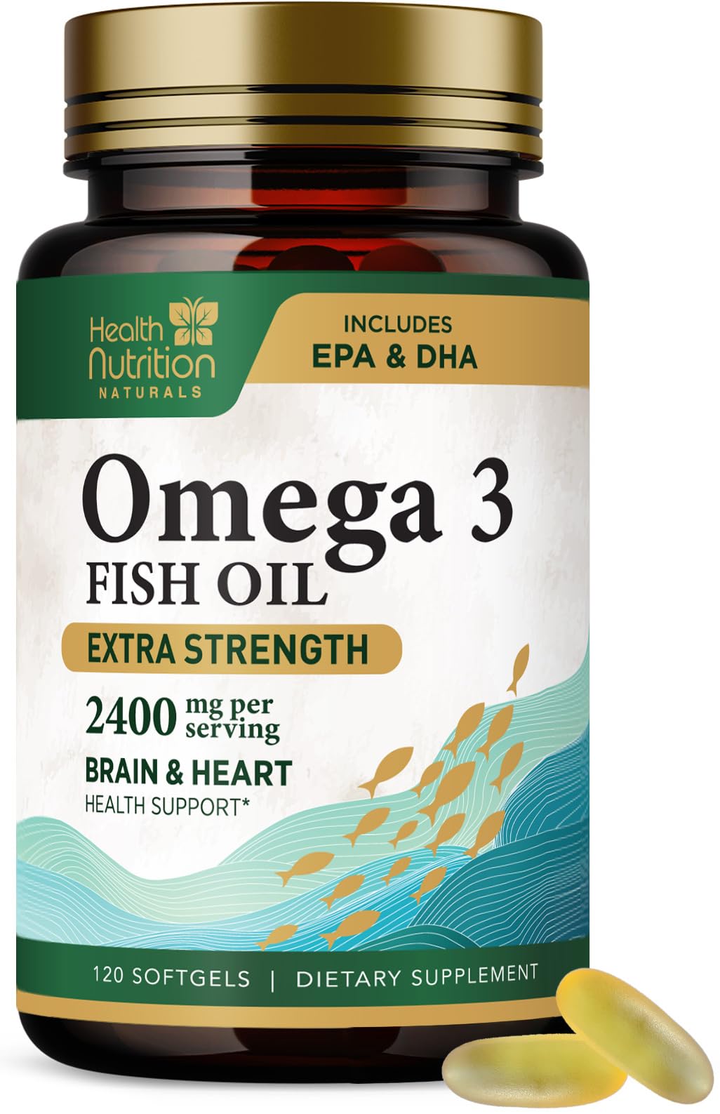 Health Nutrition Naturals frontal del envase mostrando la marca y beneficios