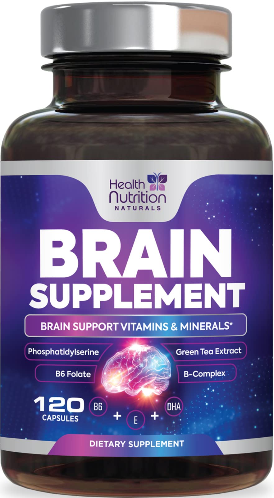 Health Nutrition Naturals frente del envase mostrando 120 cápsulas y beneficio de suministro prolongado