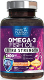 Health Nutrition Naturals frente del envase mostrando 120 softgels y beneficio de dosis alta