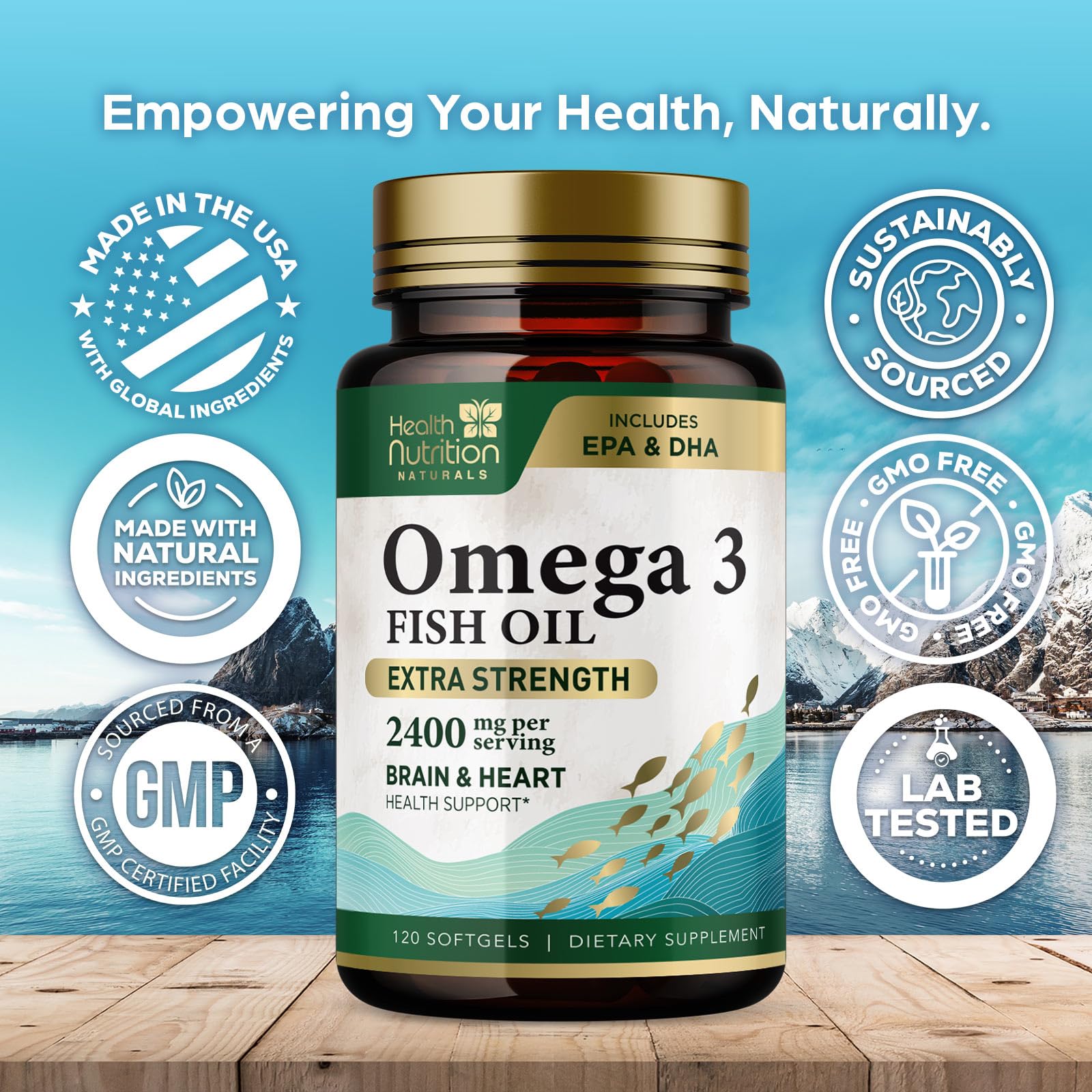 Health Nutrition Naturals etiqueta con ingredientes claros y dosificación