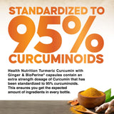 Health Nutrition Naturals etiqueta nutricional enfocada en 95% curcuminoides