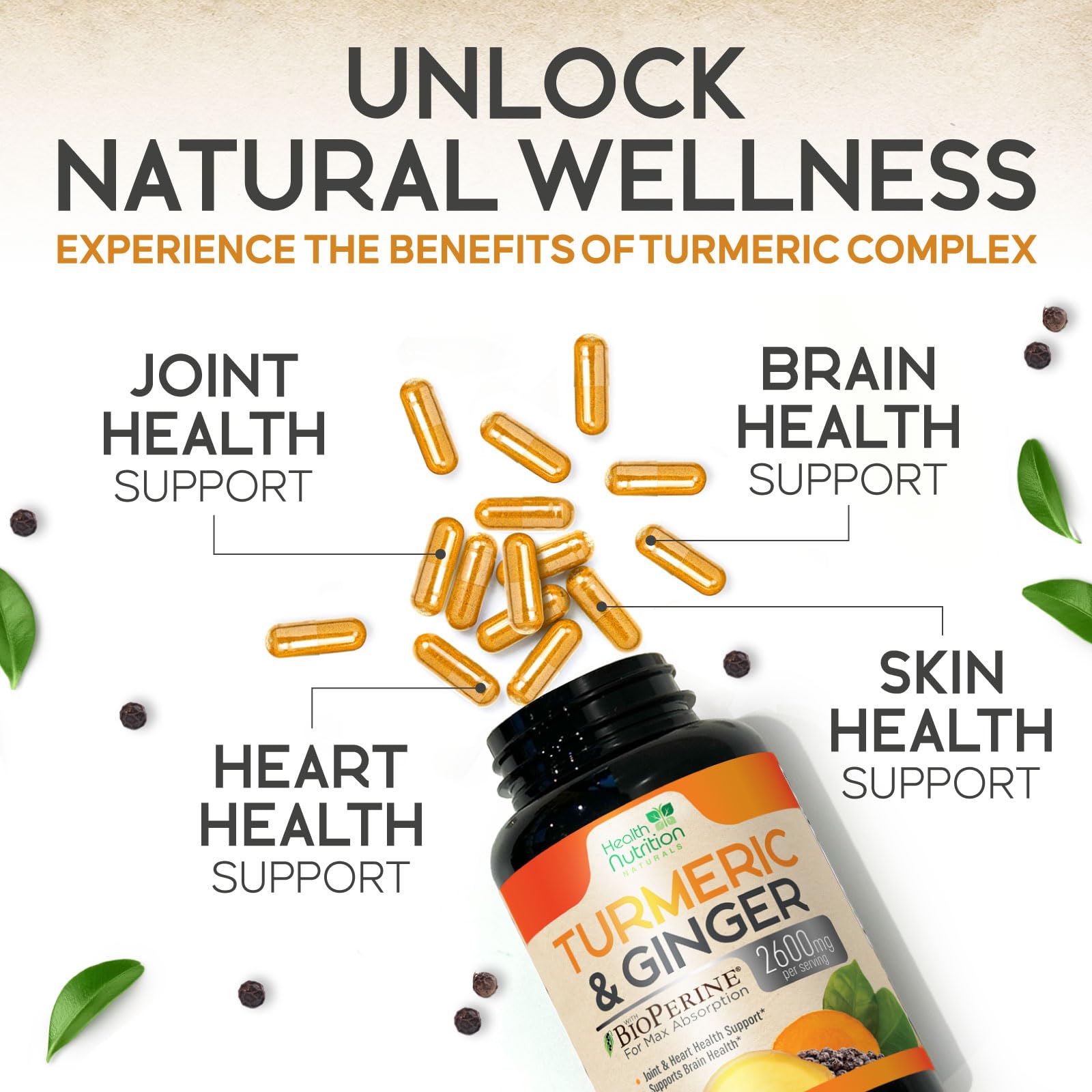 Health Nutrition Naturals comparación de tamaño de cápsula en mano para escala