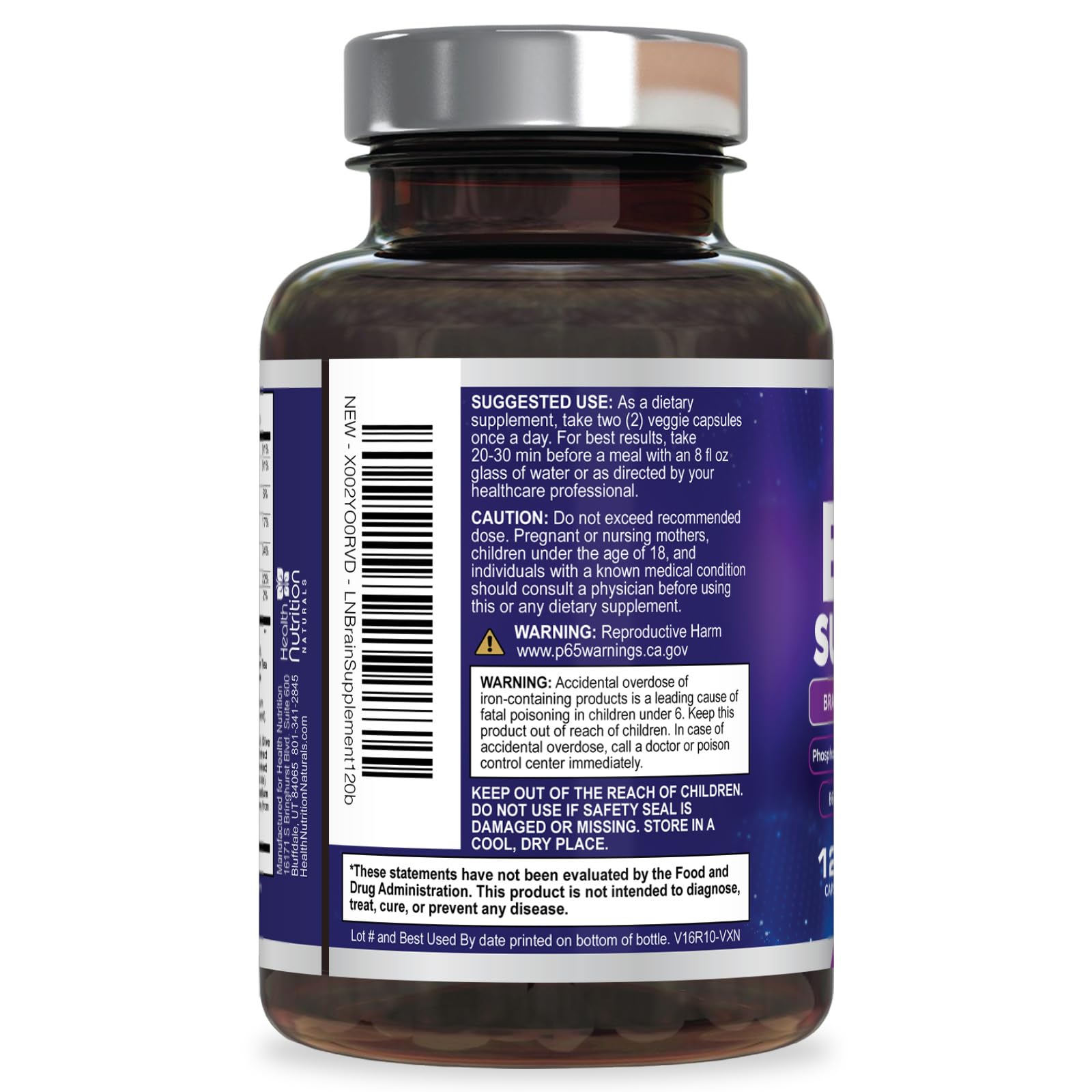 Health Nutrition Naturals cápsulas en escritorio para enfoque y productividad diario