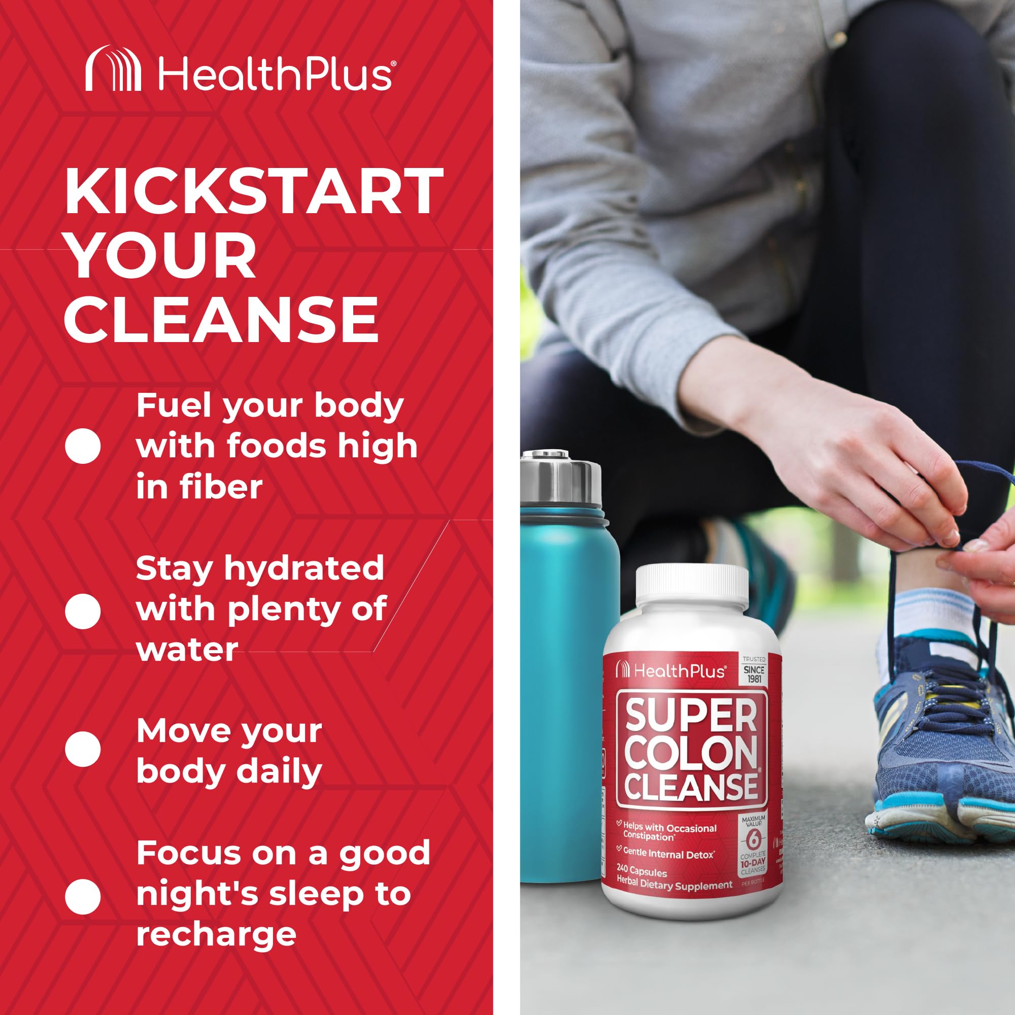 Health Plus primer plano de cápsulas para ver textura y calidad