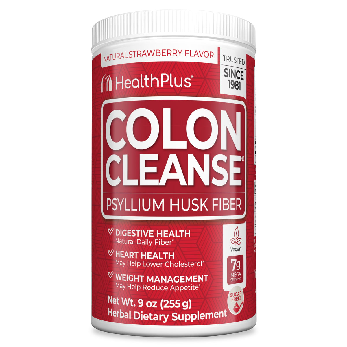 Health Plus envase frontal mostrando el producto y beneficios