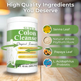 Health Plus ingredientes: psyllium y hoja de senna junto a hierbas