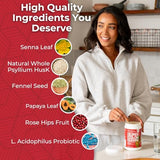 Health Plus hoja de sen detalle que apoya movimiento intestinal