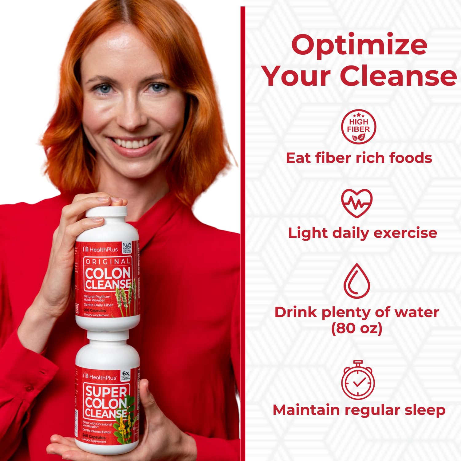 Health Plus close-up de cápsula con probiótico para equilibrio intestinal