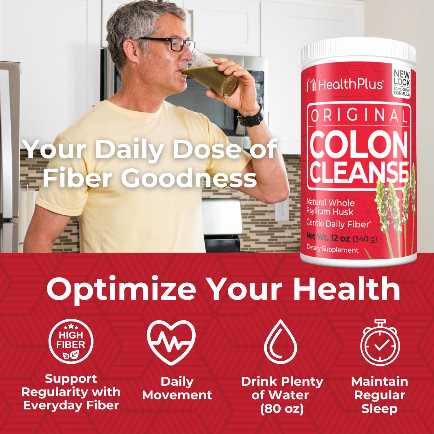 Health Plus tamaño comparado con cuchara para medir porciones exactas