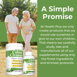 Health Plus comparación de tamaño con taza medidora clara