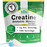 Health Thru Nutrition frasco frontal que muestra la creatina pura y beneficios de rendimiento