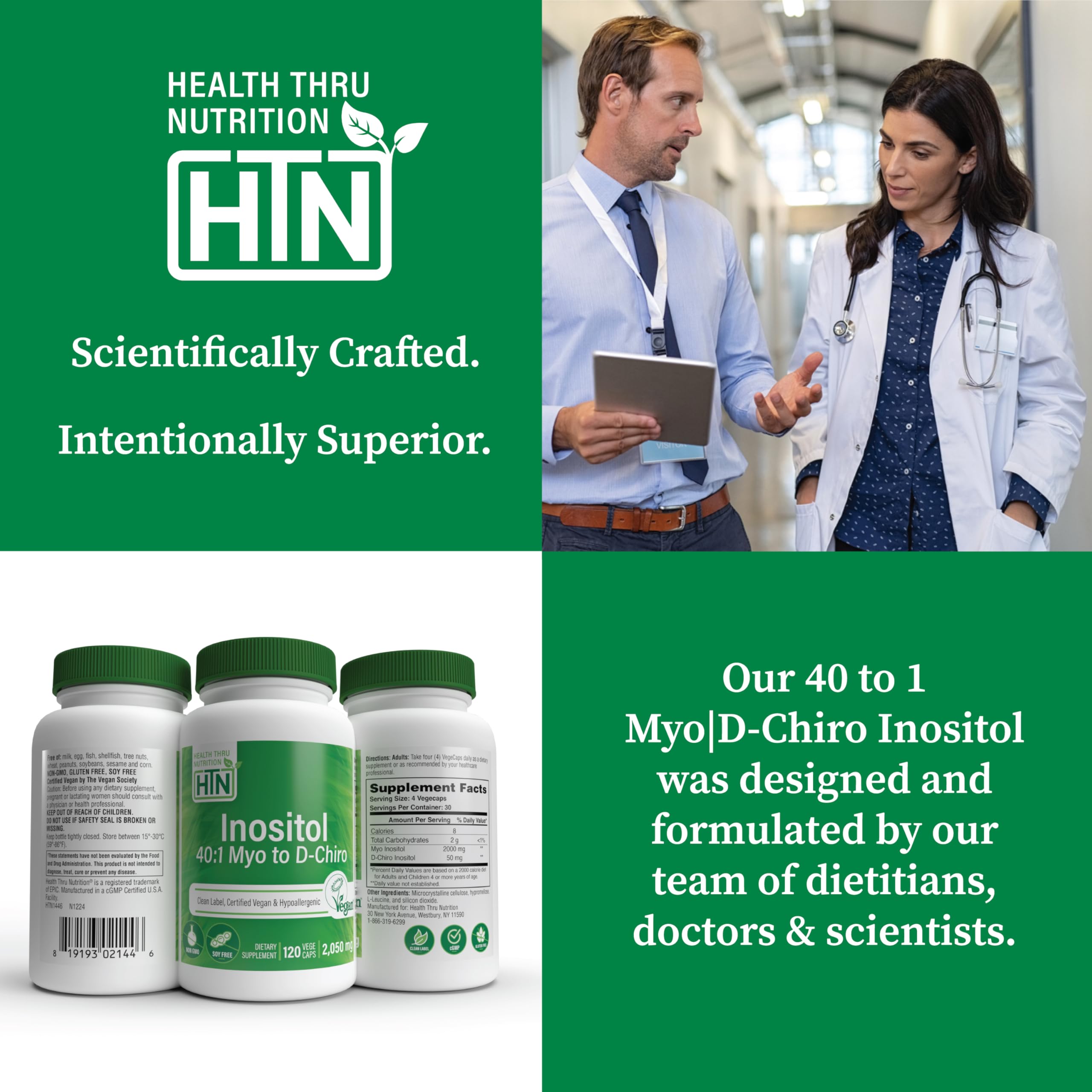 Health Thru Nutrition etiqueta nutricional legible con proporción 40:1 visible